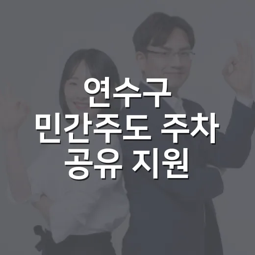 연수구 민간주도 주차 공유 지원 사업