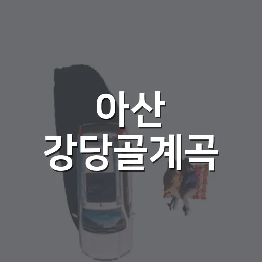 아산 강당골계곡, 주차 1분 만에 만나는 여름 피서지