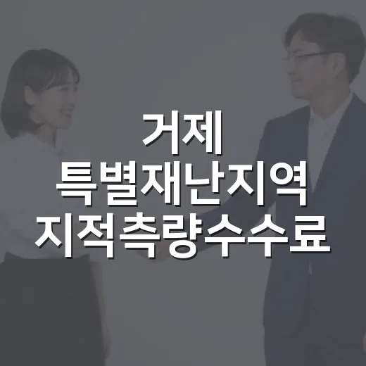 거제 특별재난지역 지적측량수수료 감면 안내