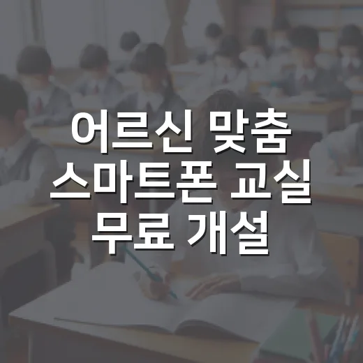 어르신 맞춤 스마트폰 교실 무료 개설