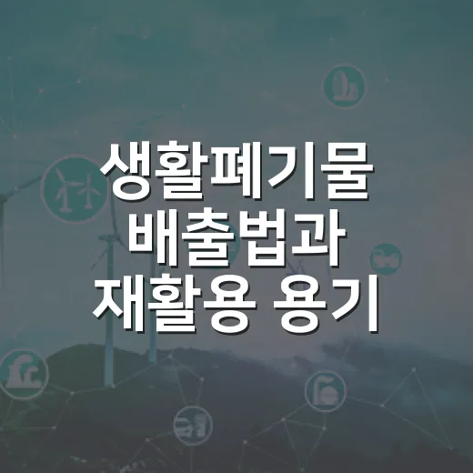 생활폐기물 배출법과 재활용 용기 올바르게 버리기