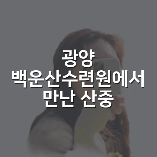 광양 백운산수련원에서 만난 산중 휴식