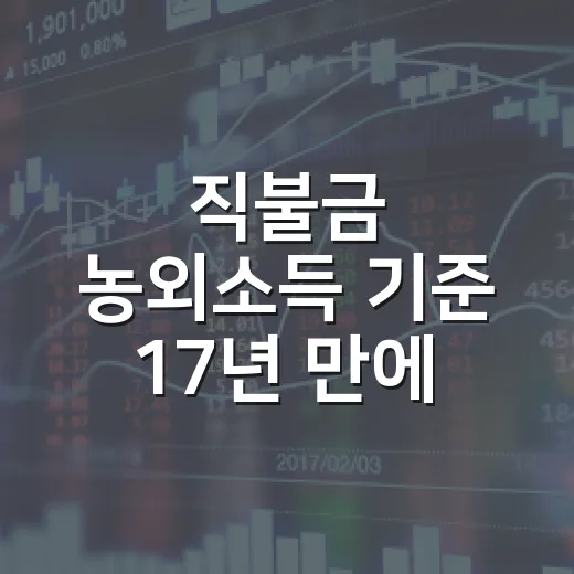 직불금 농외소득 기준 17년 만에 상향 4700만 원으로