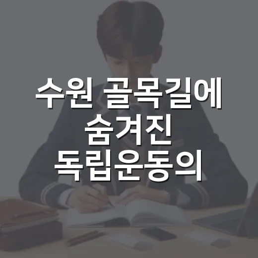 수원 골목길에 숨겨진 독립운동의 역사