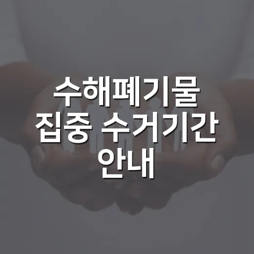 수해폐기물 집중 수거기간 안내