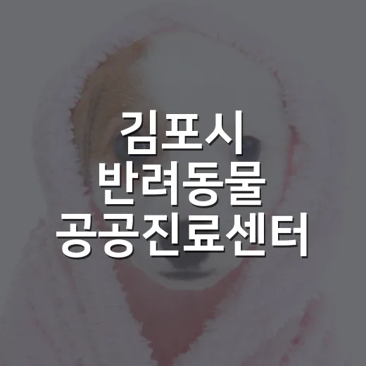 김포시 반려동물 공공진료센터 진료 항목 확대