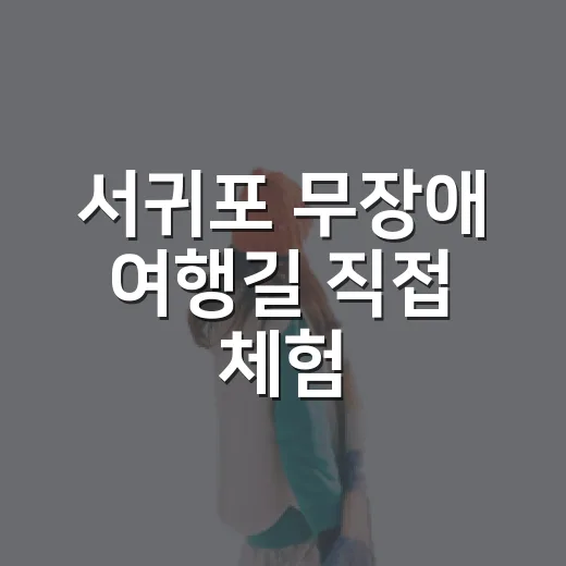 서귀포 무장애 여행길 직접 체험