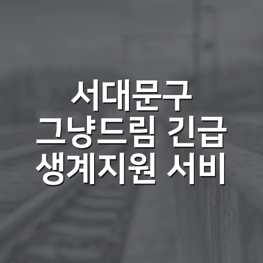 서대문구 '그냥드림' 긴급 생계지원 서비스