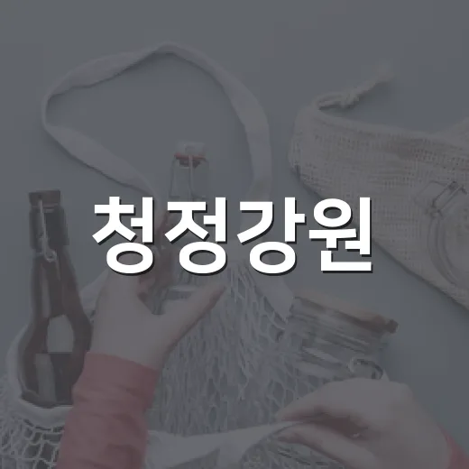 청정강원, 미래 바…