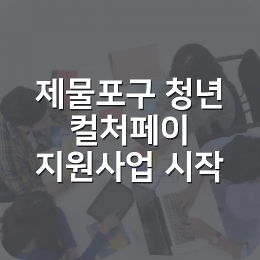 제물포구 청년 컬처페이 지원사업 시작