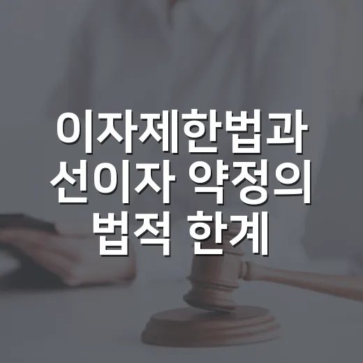 이자제한법과 선이자 약정의 법적 한계