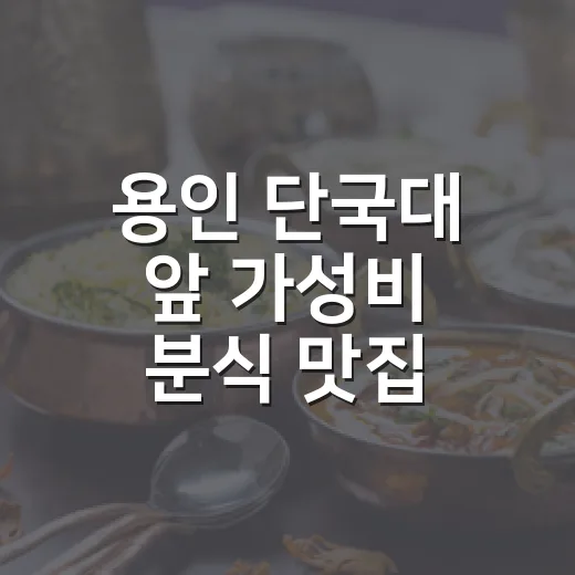 용인 단국대 앞 가성비 분식 맛집