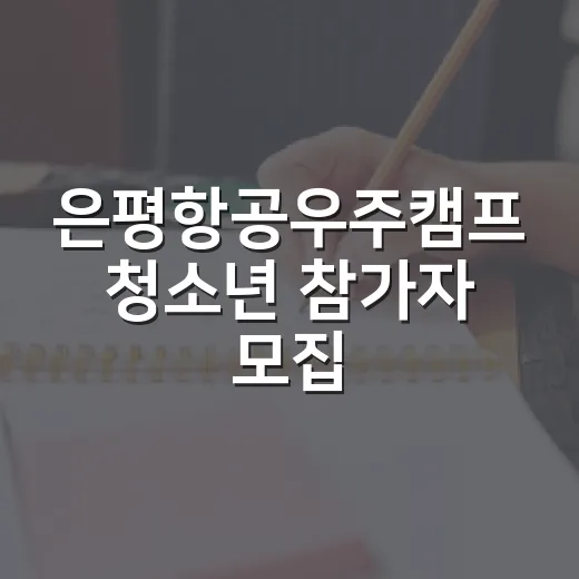은평항공우주캠프 청소년 참가자 모집