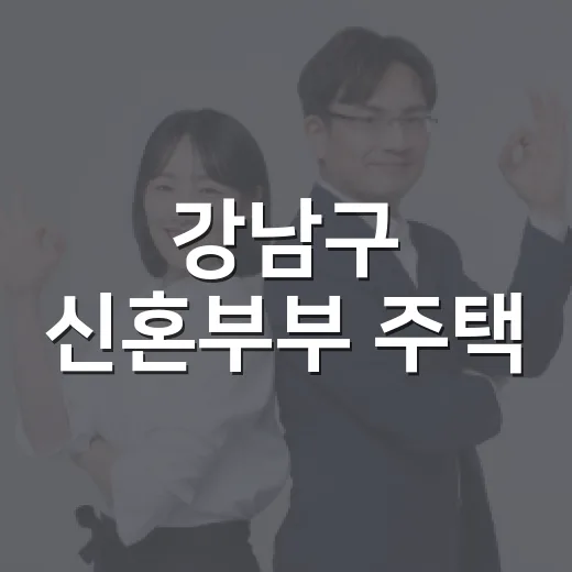 강남구 신혼부부 주택·건강·문화 지원 소식