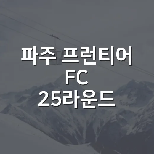 파주 프런티어 FC 25라운드 홈경기 안내