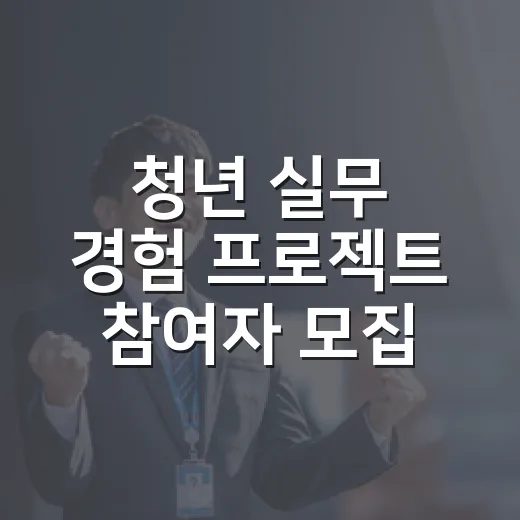 청년 실무 경험 프로젝트 참여자 모집