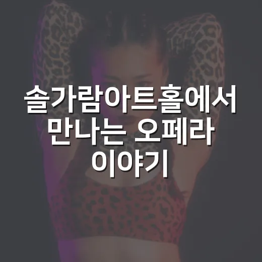 솔가람아트홀에서 만나는 오페라 이야기와 노래