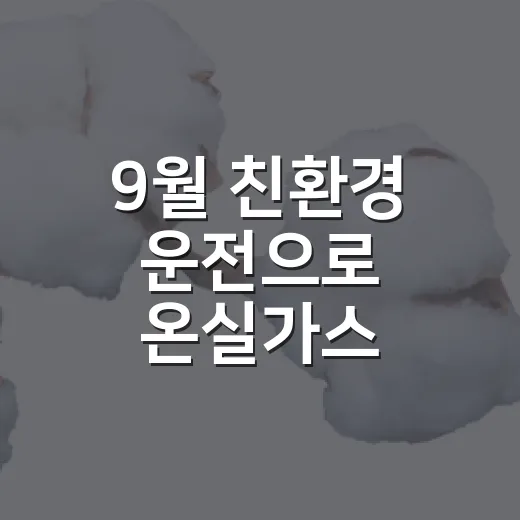 9월 친환경 운전으로 온실가스 줄이기