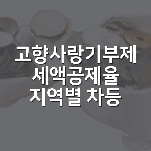 고향사랑기부제 세액공제율 지역별 차등 적용