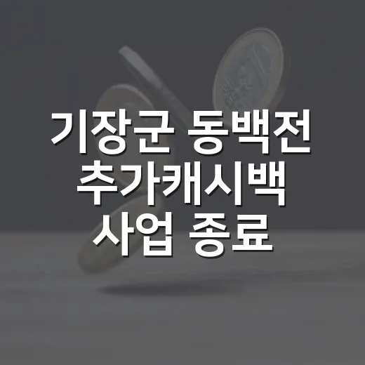 기장군 동백전 추가캐시백 사업 종료