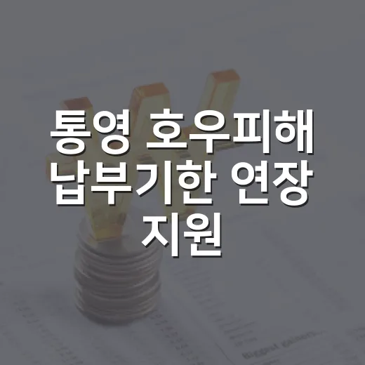 통영 호우피해 납부기한 연장 지원