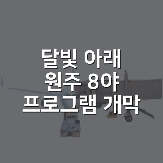 달빛 아래 원주 8야 프로그램 개막