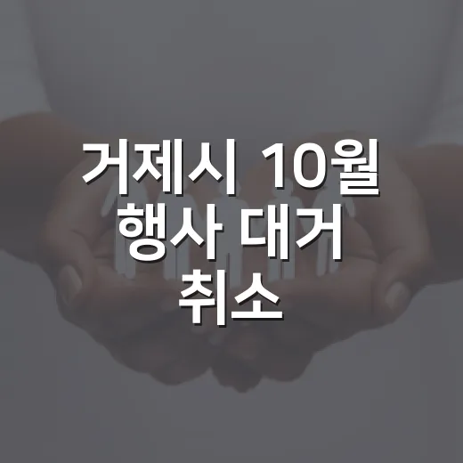 거제시 10월 행사 대거 취소, 집중호우 복구 집중