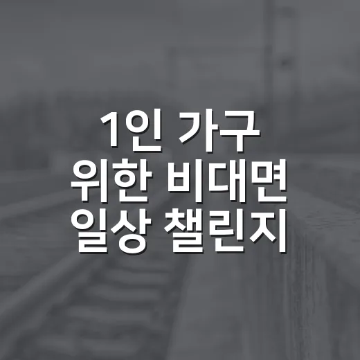 1인 가구 위한 비대면 일상 챌린지 2기 모집