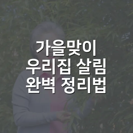 가을맞이 우리집 살림 완벽 정리법