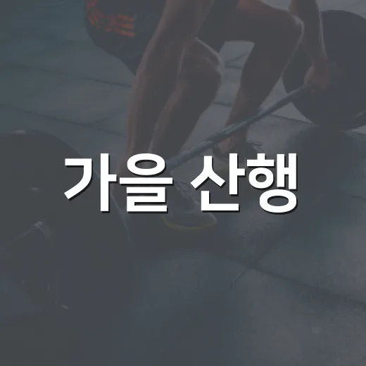 가을 산행, 안전사…