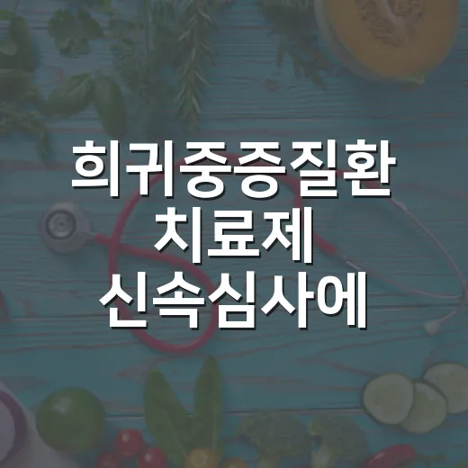 희귀중증질환 치료제 신속심사에 환자 경험 반영