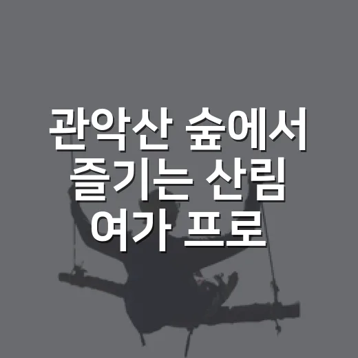 관악산 숲에서 즐기는 산림 여가 프로그램