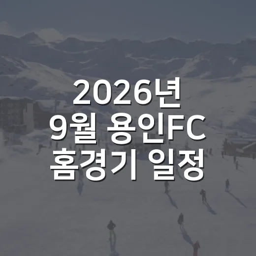 2026년 9월 용인FC 홈경기 일정 공개