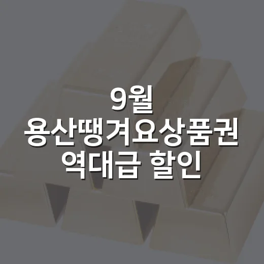 9월 용산땡겨요상품…
