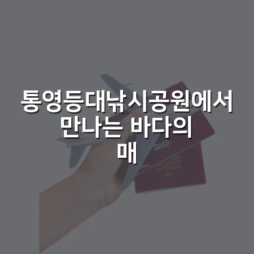 통영등대낚시공원에서 만나는 바다의 매력