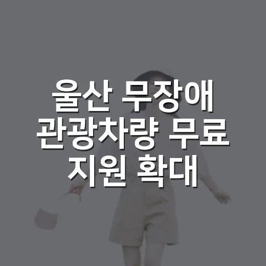 울산 무장애 관광차량 무료 지원 확대
