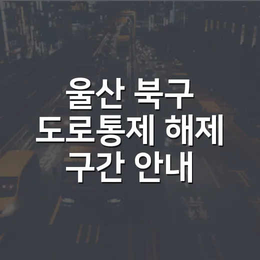 울산 북구 도로통제 해제 구간 안내