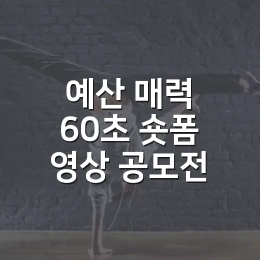 예산 매력 60초 숏폼 영상 공모전