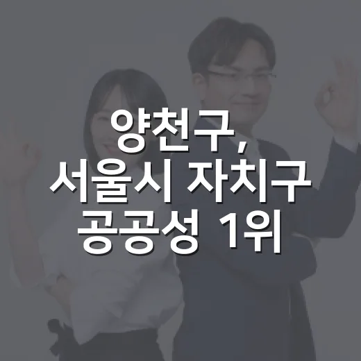 양천구, 서울시 자치구 공공성 1위 쾌거