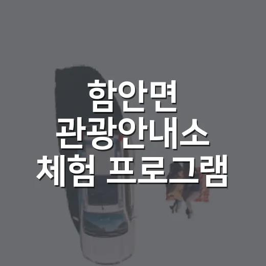 함안면 관광안내소 체험 프로그램 재개