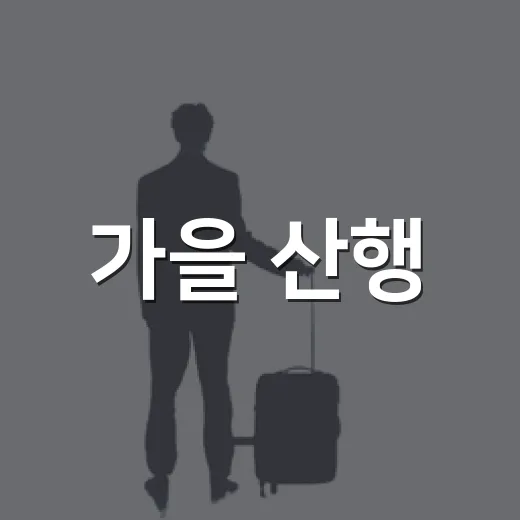가을 산행, 안전 수칙 완벽 정리