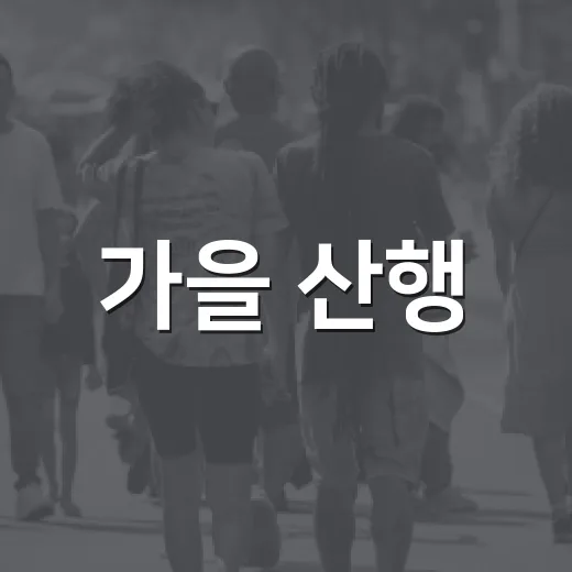 가을 산행, 안전이 최우선입니다