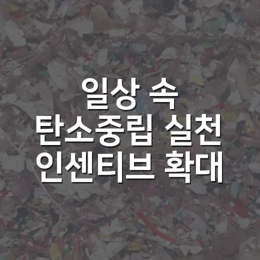 일상 속 탄소중립 실천 인센티브 확대