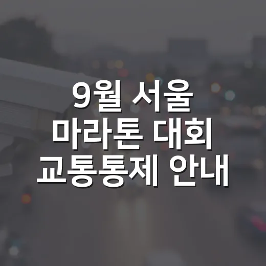 9월 서울 마라톤 대회 교통통제 안내