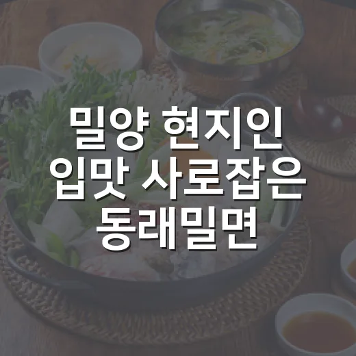 밀양 현지인 입맛 사로잡은 동래밀면