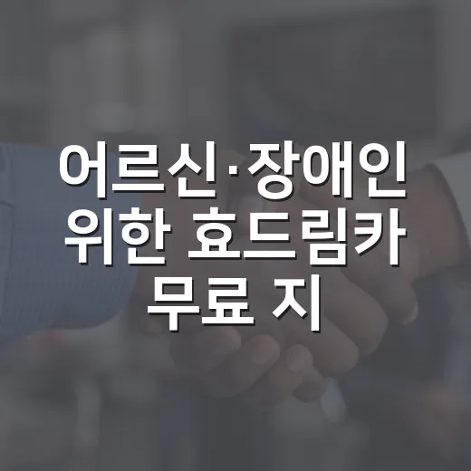 어르신·장애인 위한 효드림카 무료 지원