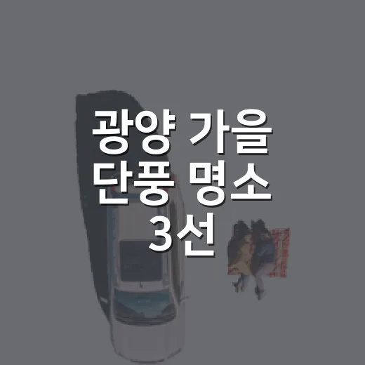 광양 가을 단풍 명소 3선