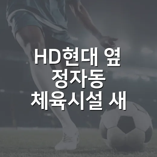 HD현대 옆 정자동 체육시설 새 출발