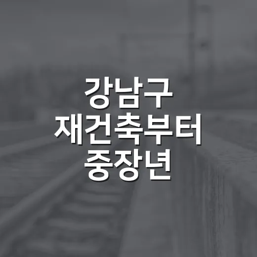 강남구 재건축부터 중장년 채용까지 한눈에