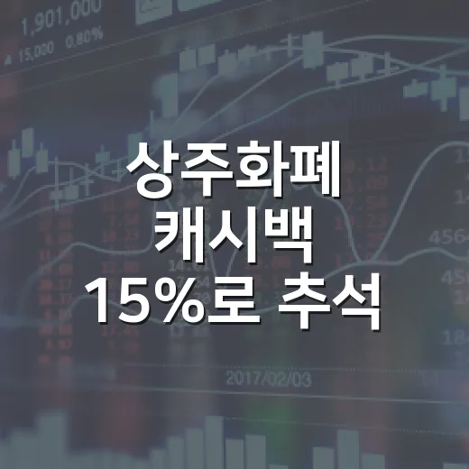 상주화폐 캐시백 15%로 추석 특별 상향